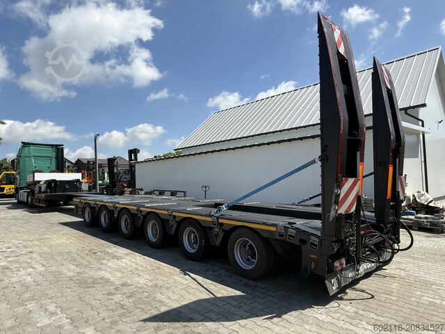 Low-bed semi-trailer for transporting construction machinery FAYMONVILLE FAYMONVILLE STZ-6WAU – 6 AXLES – 92.2GVW