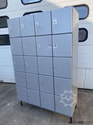 Locker cabinet, compartment cabinet with 20 individual lockers, metal cabinet, workshop cabinet  