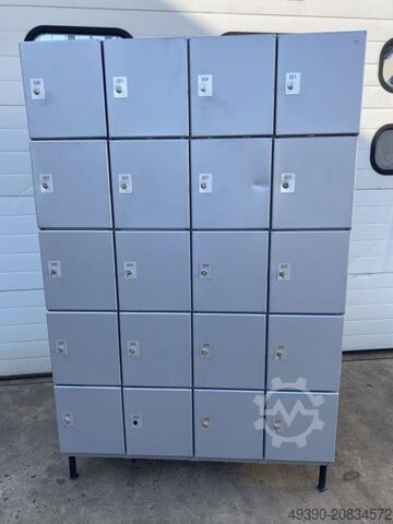 Locker cabinet, compartment cabinet with 20 individual lockers, metal cabinet, workshop cabinet