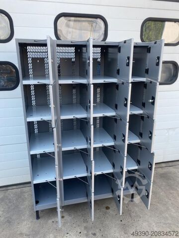 Locker cabinet, compartment cabinet with 20 individual lockers, metal cabinet, workshop cabinet