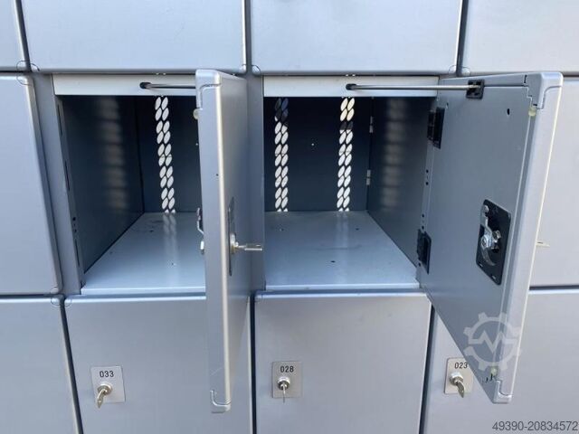 Locker cabinet, compartment cabinet with 20 individual lockers, metal cabinet, workshop cabinet