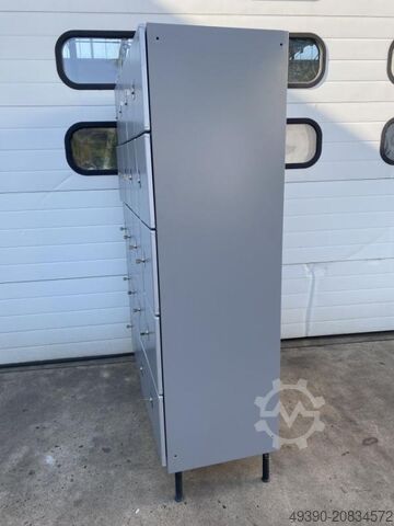 Locker cabinet, compartment cabinet with 20 individual lockers, metal cabinet, workshop cabinet