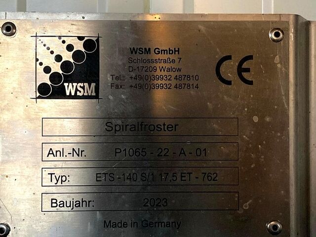 Jednověžový spirálový mrazák na housky WSM ETS-140 S/1 17,5 ET - 762 Spiralfroster