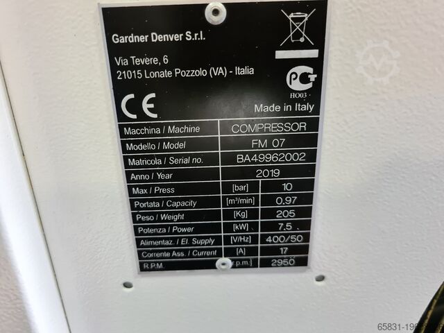 Schroefcompressor Gardner Denver CHAMPION FM 07