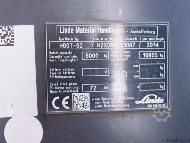 LPG-vorkheftruck Linde H60T 396-02