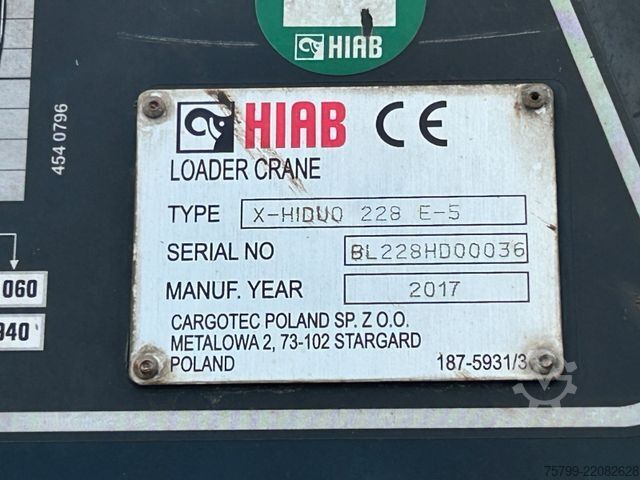 Żuraw samochodowy IVECO Pritsche + HIAB HIDUO 228 Kran