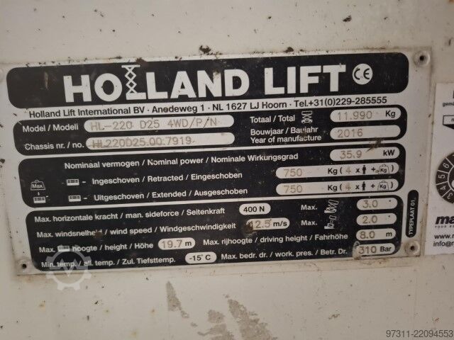 Schaarhoogwerker Holland Lift HL-220 D25 4WD/P/N