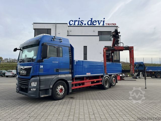 Vrachtauto met open laadbak MAN TGX 26.500 6x2 Palfinger 18001 SLD 3 Baustoff