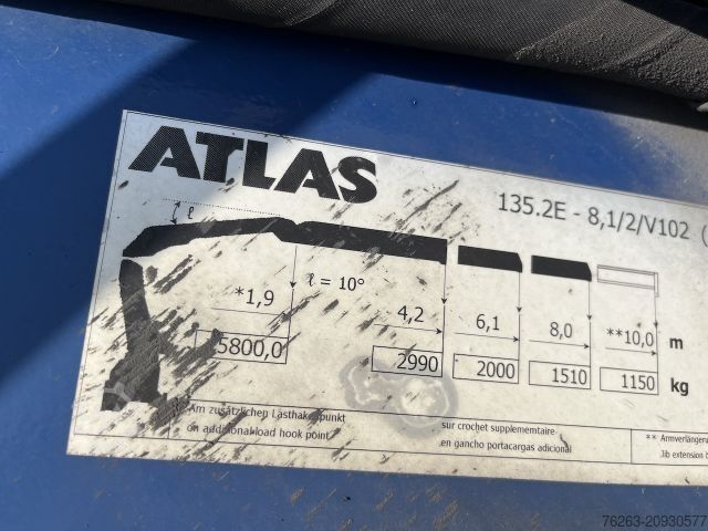 Plattewagen met zeil MERCEDES-BENZ 2541 6x2 Atlas 135.2E Pritsche 8,20 m