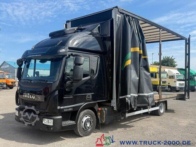 Plattewagen met zeil Iveco 100E220 Jumbo Schiebeplanen Gr. Haus Standklima