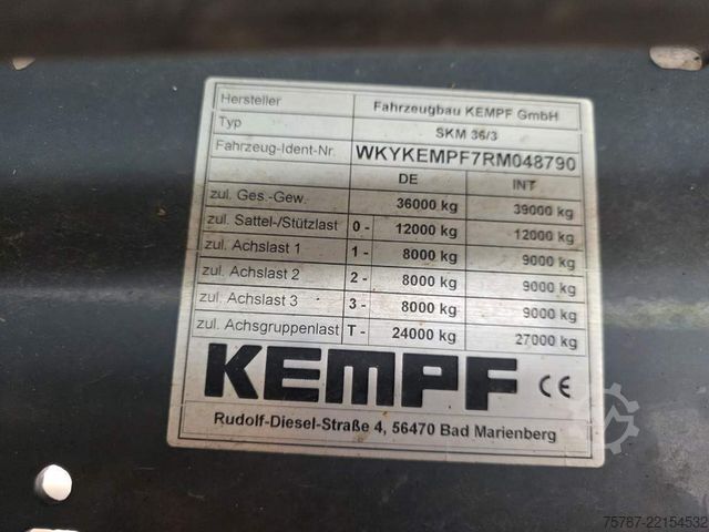 Silo poluprikolica KEMPF Schleusenkipper, Rüttler, ca. 58,7 cbm, Lift