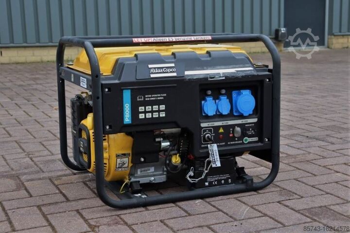 Aggregaat Atlas Copco P8000 Valid inspection, *Guarantee! Gasoline, 6.5