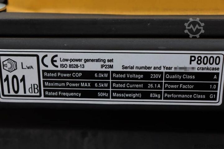 Aggregaat Atlas Copco P8000 Valid inspection, *Guarantee! Gasoline, 6.5