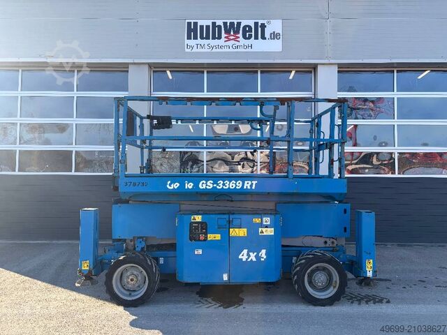Scherenhebebühne Genie GS 3369 RT - 12m Diesel Scherenarbeitsbühne 4x4