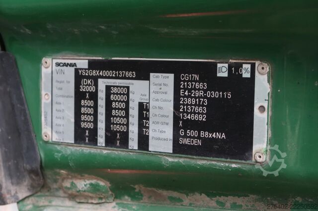 Haakarmsysteem Scania G500 NGS XT/ 8X4NA/ JOAB 24T/ PTO-EG/
