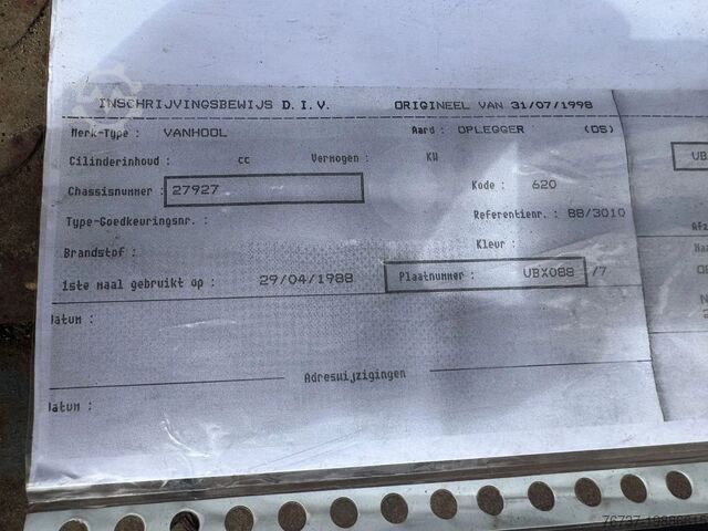Klizne cerade Van Hool **FULL STEEL SUSPENSION-WIDE SPREAD-BELGIAN TRA...