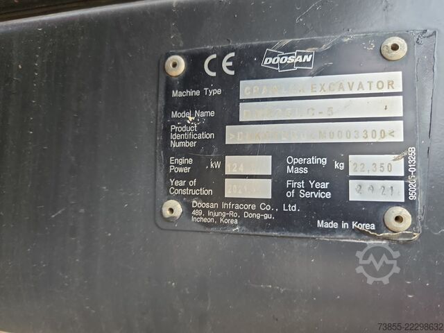 Larvegraver Doosan DX225LC-5