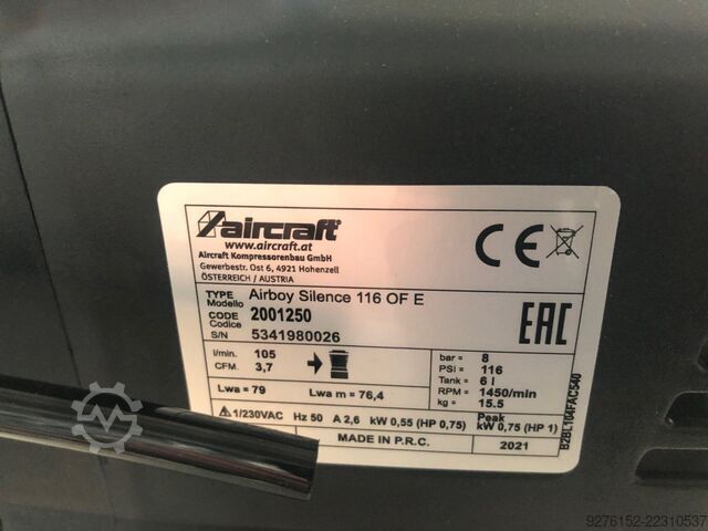 Compresor Aircraft Airboy Silence 116 OF E