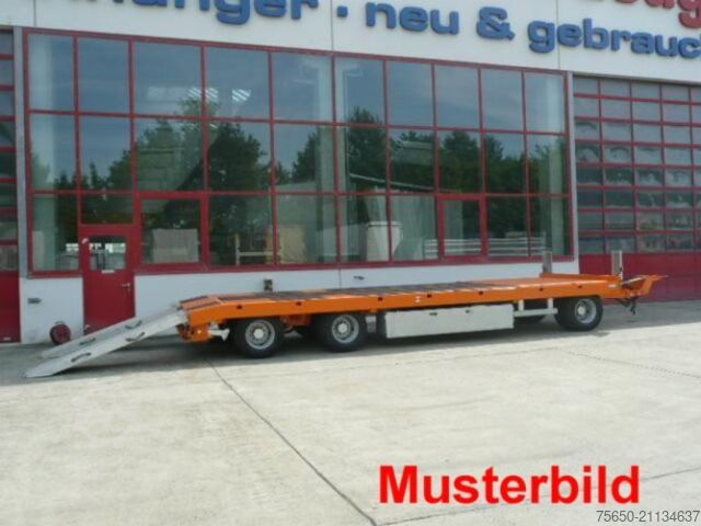 Low loader trailer Möslein T 3-P9,2 OR  3 Achs Tieflader gerader Ladefläche 9 m, Neufahrzeug