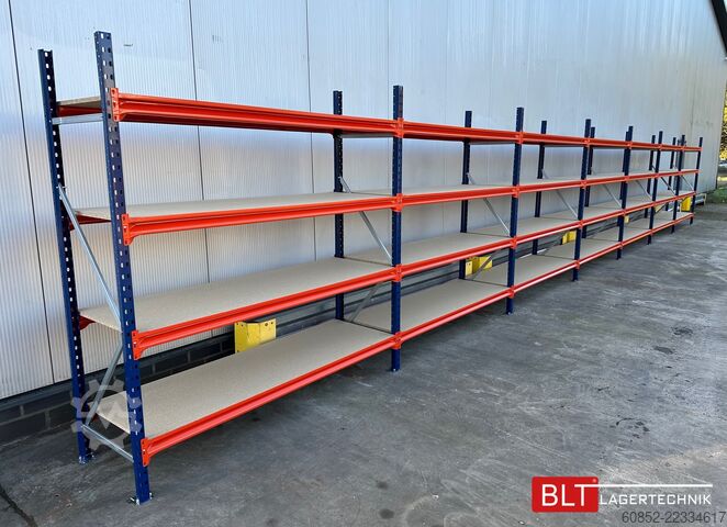 Scaffalatura portapallet a campata larga ca. 57 lfm. Weitspannregale H: 200 cm T: 60 cm , 400 kg Fachlast , 4 Ebenen
