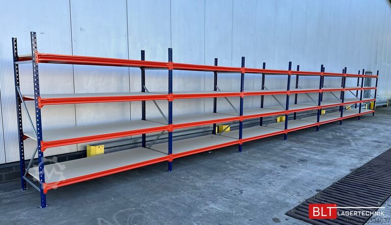 Scaffalatura portapallet a campata larga ca. 57 lfm. Weitspannregale H: 200 cm T: 80 cm , 400 kg Fachlast , 4 Ebenen