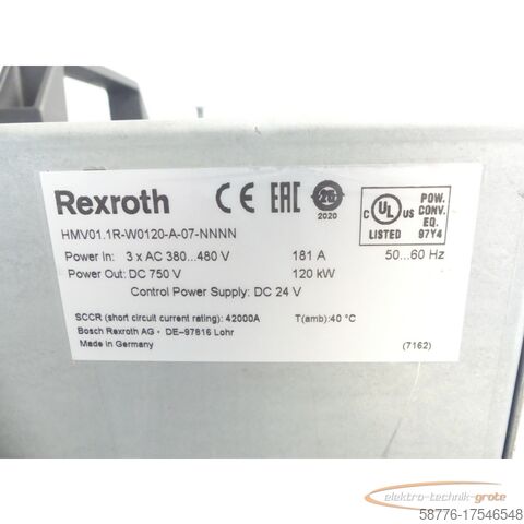 Rexroth Komponente Rexroth HMV01.1R-W0120-A-07-NNNN / MNR: R911312757 Netzteil SN: HMV011-14390