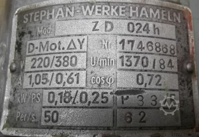 Κινητήρας ταχυτήτων 0,18 kW 84 σ.α.λ. Stephan Werke ZD024h