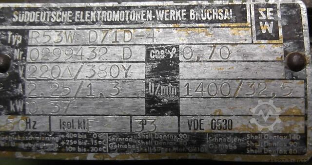 Tandwielmotor 0,37 kW 32,5 tpm SEW-EURODRIVE R53WD71D-4
