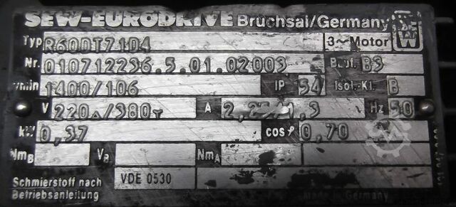 Getriebemotor 0,37 kW 106 U/min SEW-EURODRIVE R60DT71D4