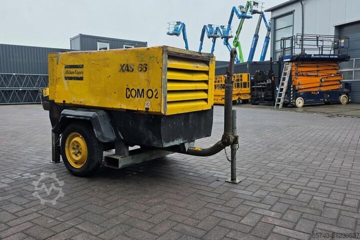 Compressor Atlas Copco XAS66 As-Is, Diesel, Volume flow: ± 3,4 – 3,7 m³/m