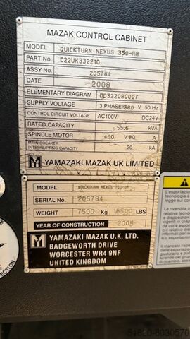 CNC lathe MAZAK QT NEXUS 350 II M