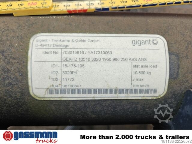 Landbouwmachine Gigant Starrachse 17,5 , 10,5t, Anhängerachse"