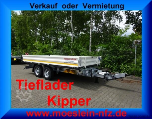 Reboque basculante Möslein TTD 13 Weiß  13 t Tandem 3- Seitenkipper Tieflader-- Neufahrzeug --