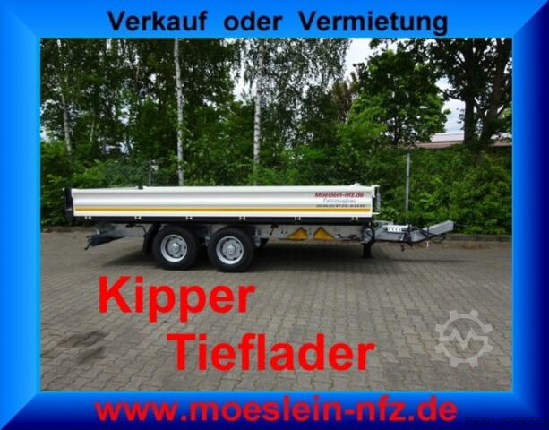 Reboque basculante Möslein TTD 11 Weiß  neuer Tandem 3- Seitenkipper Tieflader-- Neufahrzeug --