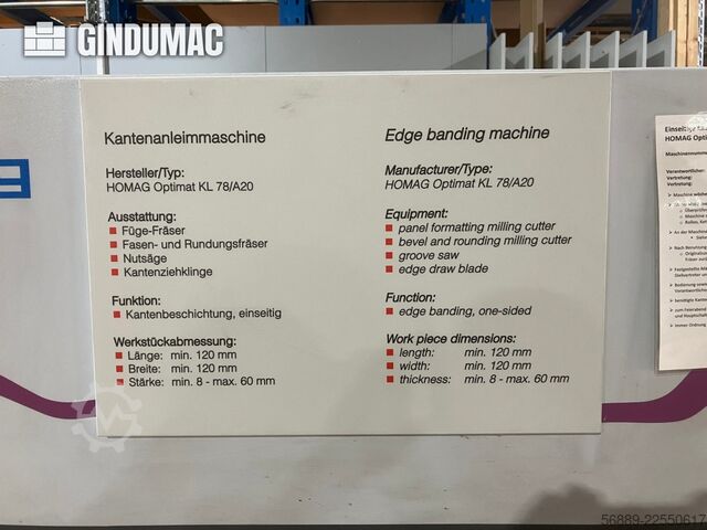 HOMAG Optimat KL 78/A20/S2 HOMAG Optimat KL 78/A20/S2