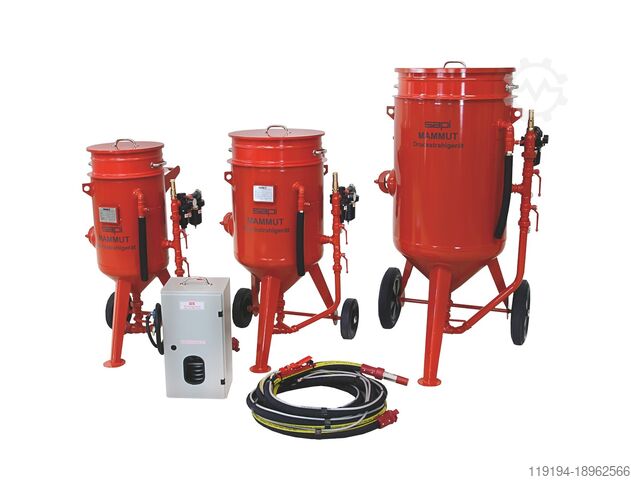 Professionele hogedrukstralers voor de industrie Mammut 60 liter Druck-Sandstrahlgerät mit Quick-STOP