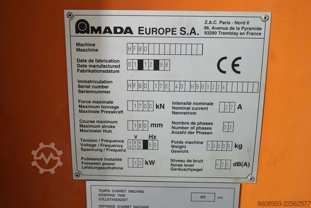 Kantbank AMADA HFBO 170/40
