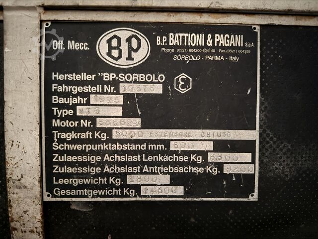 Zijlader heftruck B-P Battioni e Pagani HT6