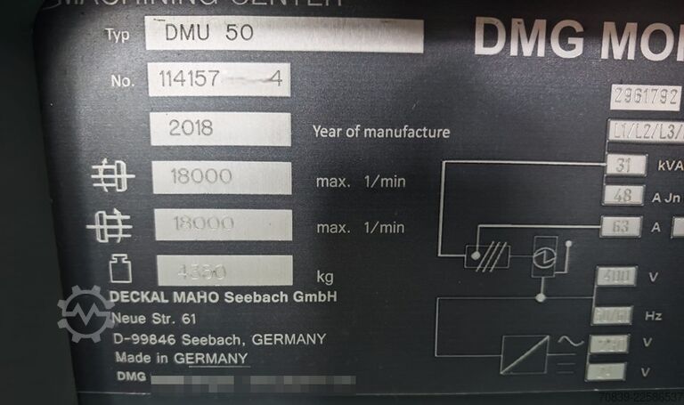 üniversal işleme merkezi DMG DMU 50