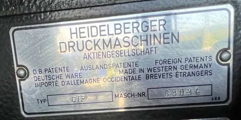 Typographie Heidelberg GTP