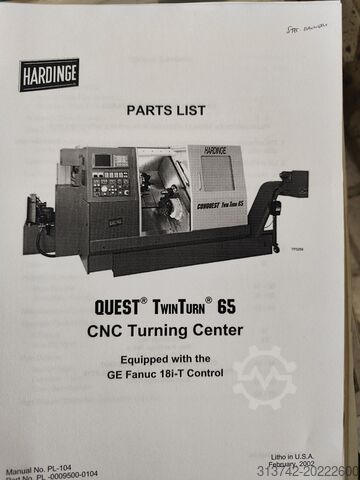 CNC-draaibank met Fanuc-besturing Hardinge Conquest Twin Turn 65