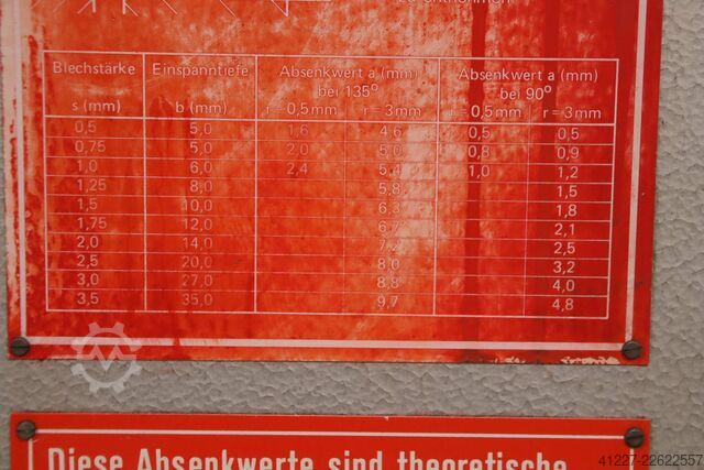 Swivel bending machine 2000 x 3.5 mm LOTZE 1512000 3,5