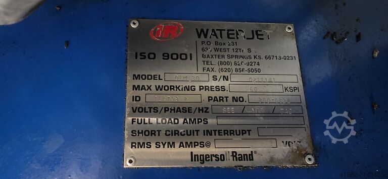 Vodní řezací stroj WATER JET Ingersol Rand OFM 30