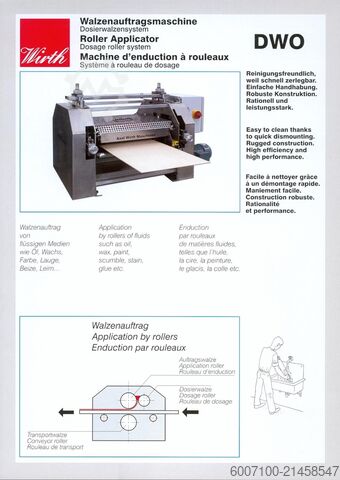Walzenauftrag von flüssigen Medien Öl... Axel Wirth Maschinen DWO450