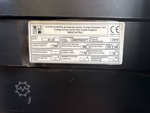 Carretilla elevadora Hyster S 1.2E