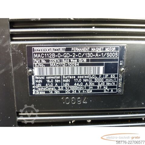 Unidade de controlo Indramat MAC112B-0-GD-2-C/130-A-1/S005 SN:MAC112-10094 - ! -