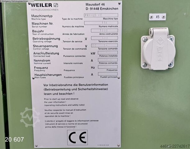 Strungul central și strungul axului WEILER PRIMUS VC
