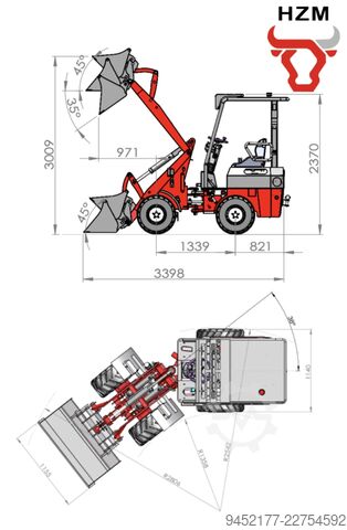 φορτωτής HZM 807 Profi PErkins 25PS