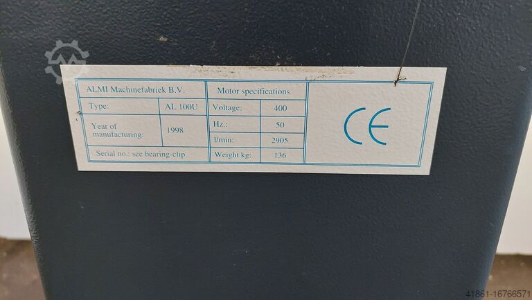 Univ. radii metal belt grinder ALMI AL 100 U