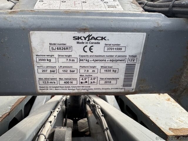 Skyjack SJ 6826RT Schaarhoogwerker 10 M / Scissor / Arbeitsbuhne 2018 4X4 Kubota Diesel SKYJACK SJ 6826RT Schaarhoogwerker 10 M / Scissor / Arbeitsbuhne 2018 4X4 Kubota Diesel